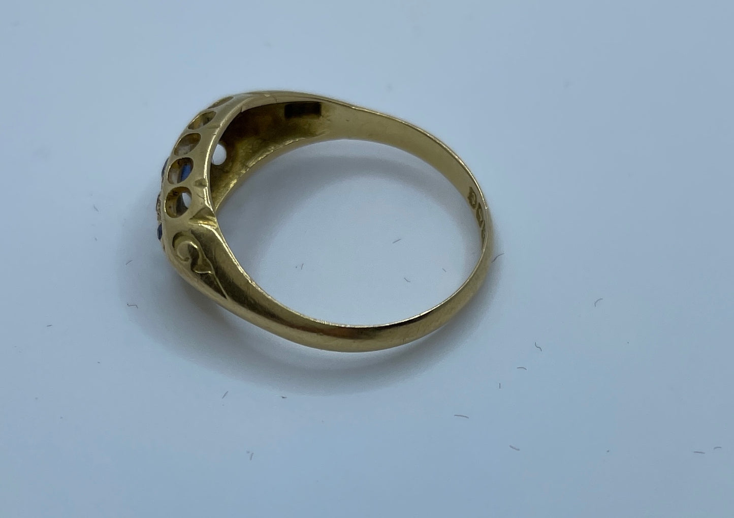 Early 20th Century 18ct Sapphire and Diamond Bridge Ring