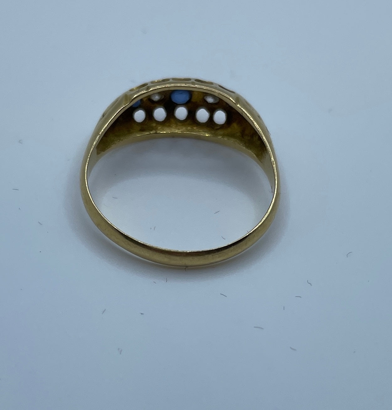 Early 20th Century 18ct Sapphire and Diamond Bridge Ring