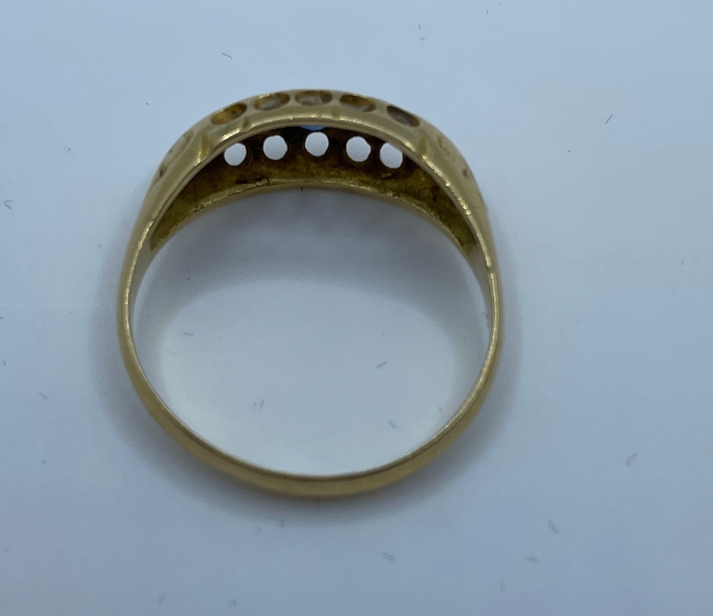 Early 20th Century 18ct Sapphire and Diamond Bridge Ring