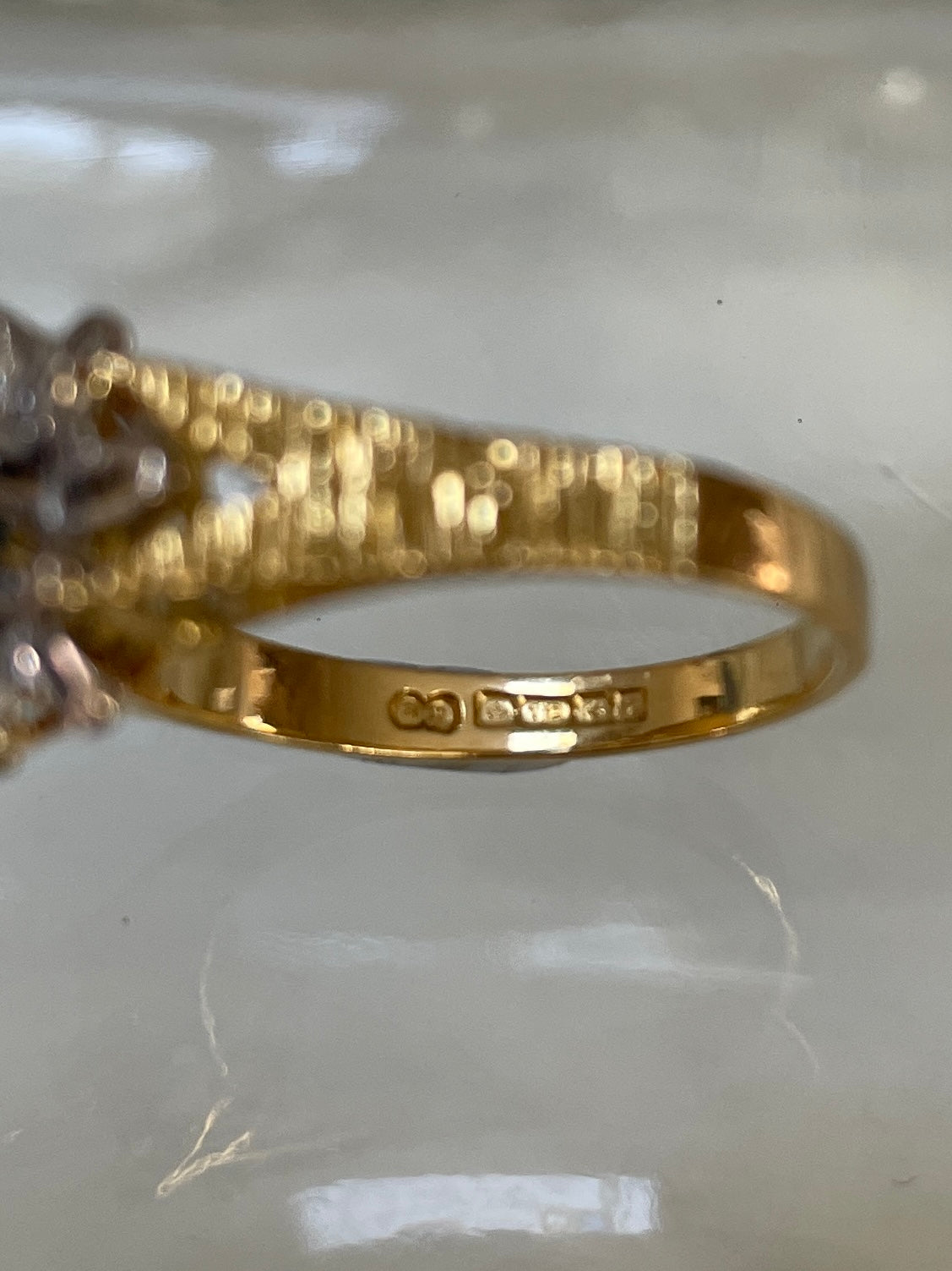 Sapphire And Diamond 1970s Flower Ring