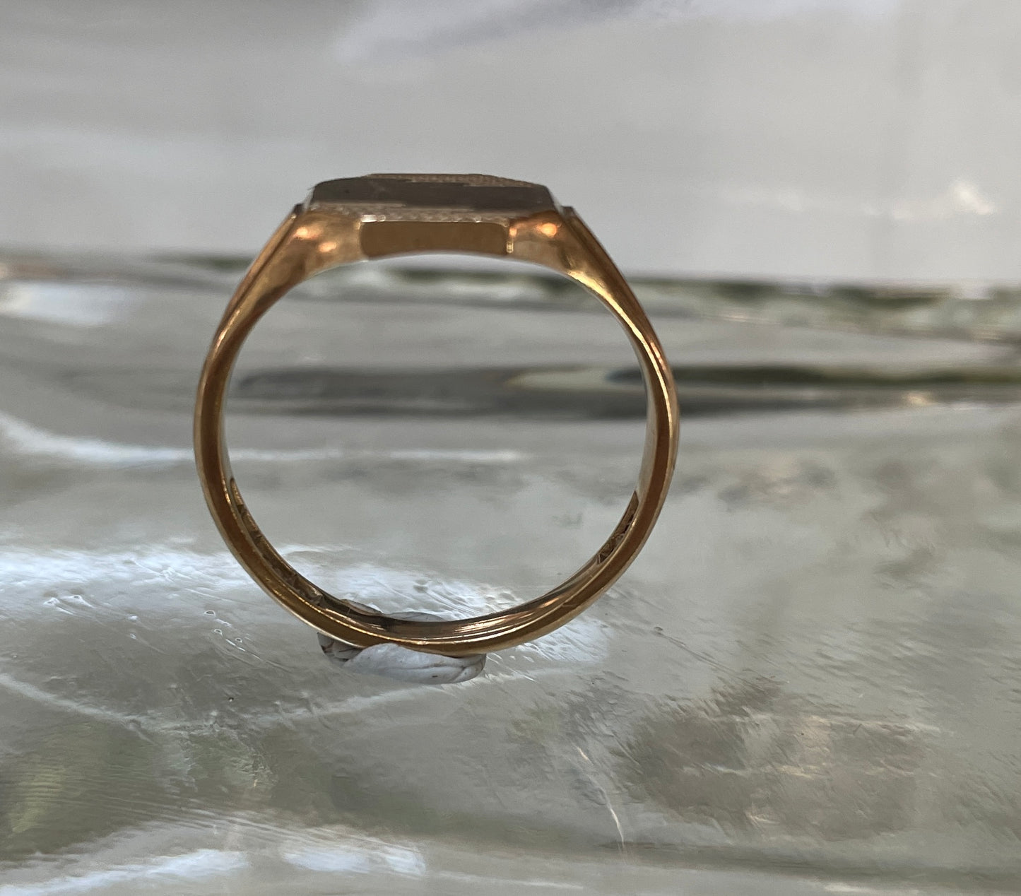 9ct Gold Hexagon Shaped Signet Ring