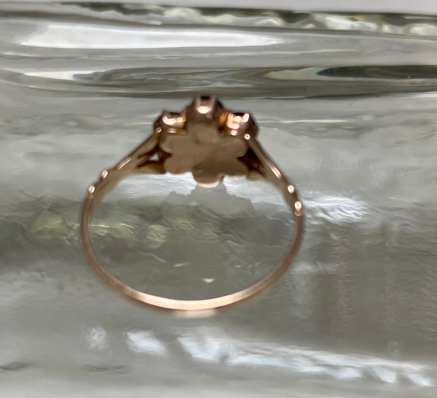 Petite Victorian Red Paste Flower Ring