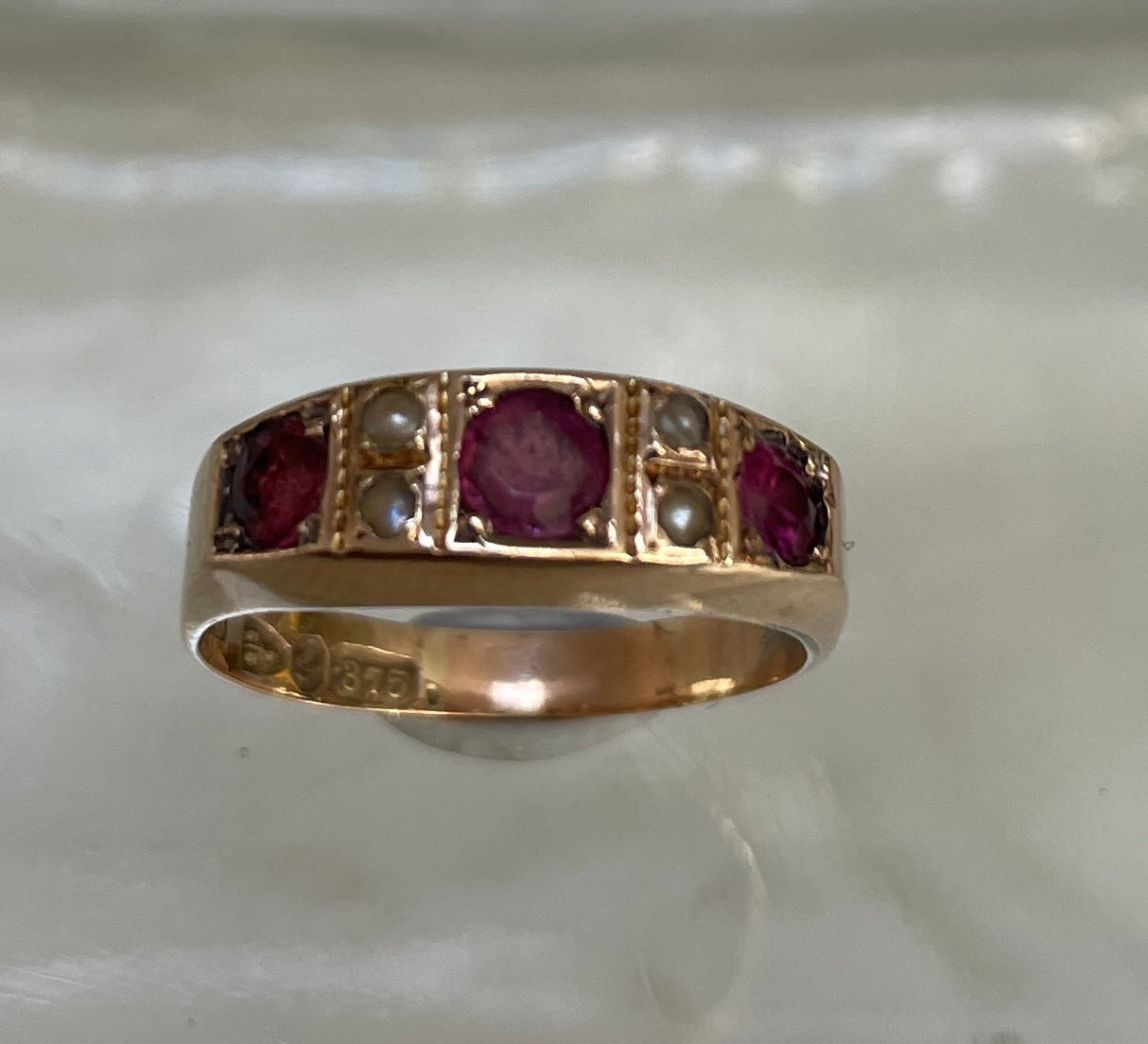 Early 20th Century Ruby & Split Pearl Dress Ring