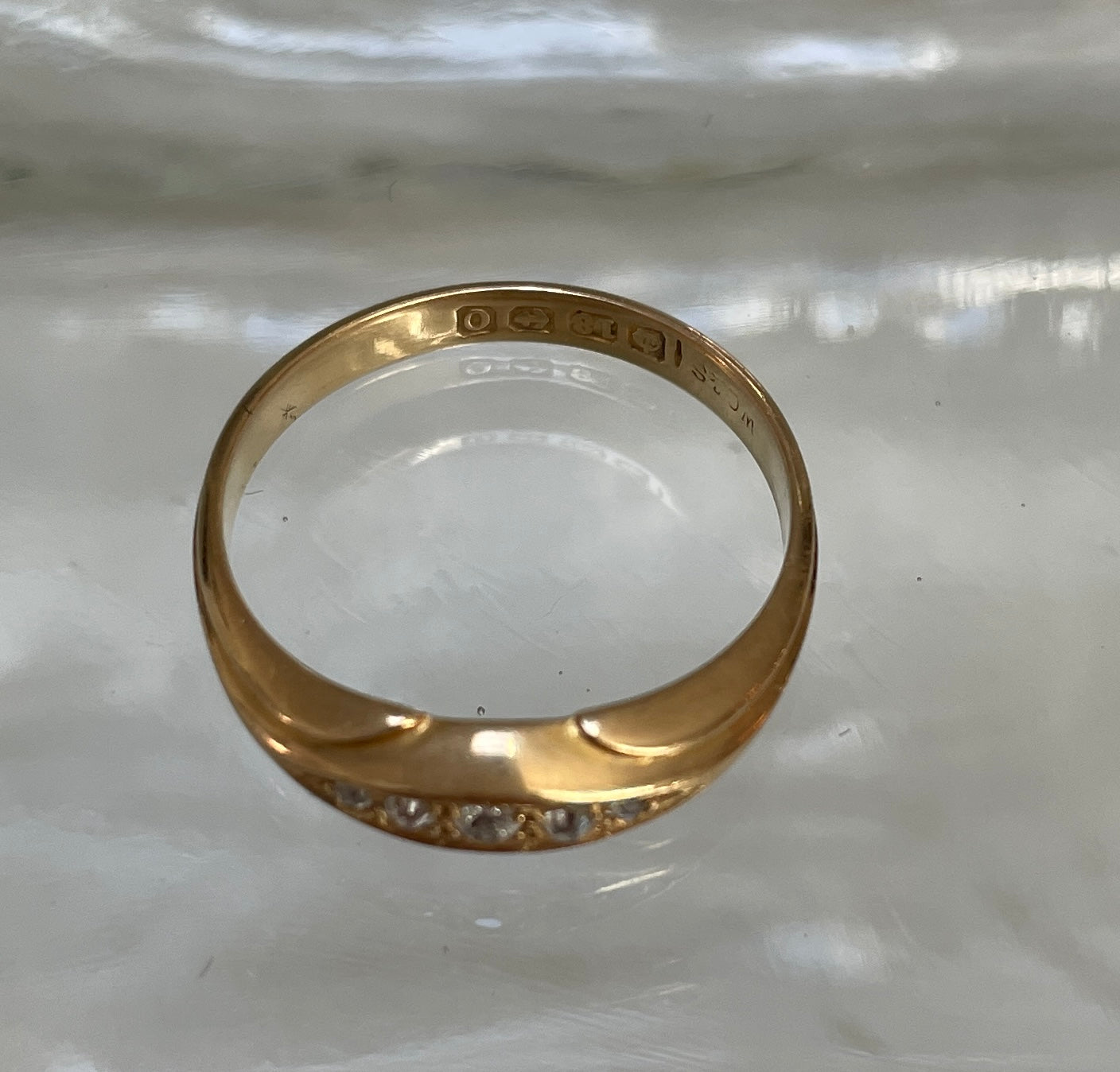 Edwardian 18ct Five Stone Diamond Bridge Ring