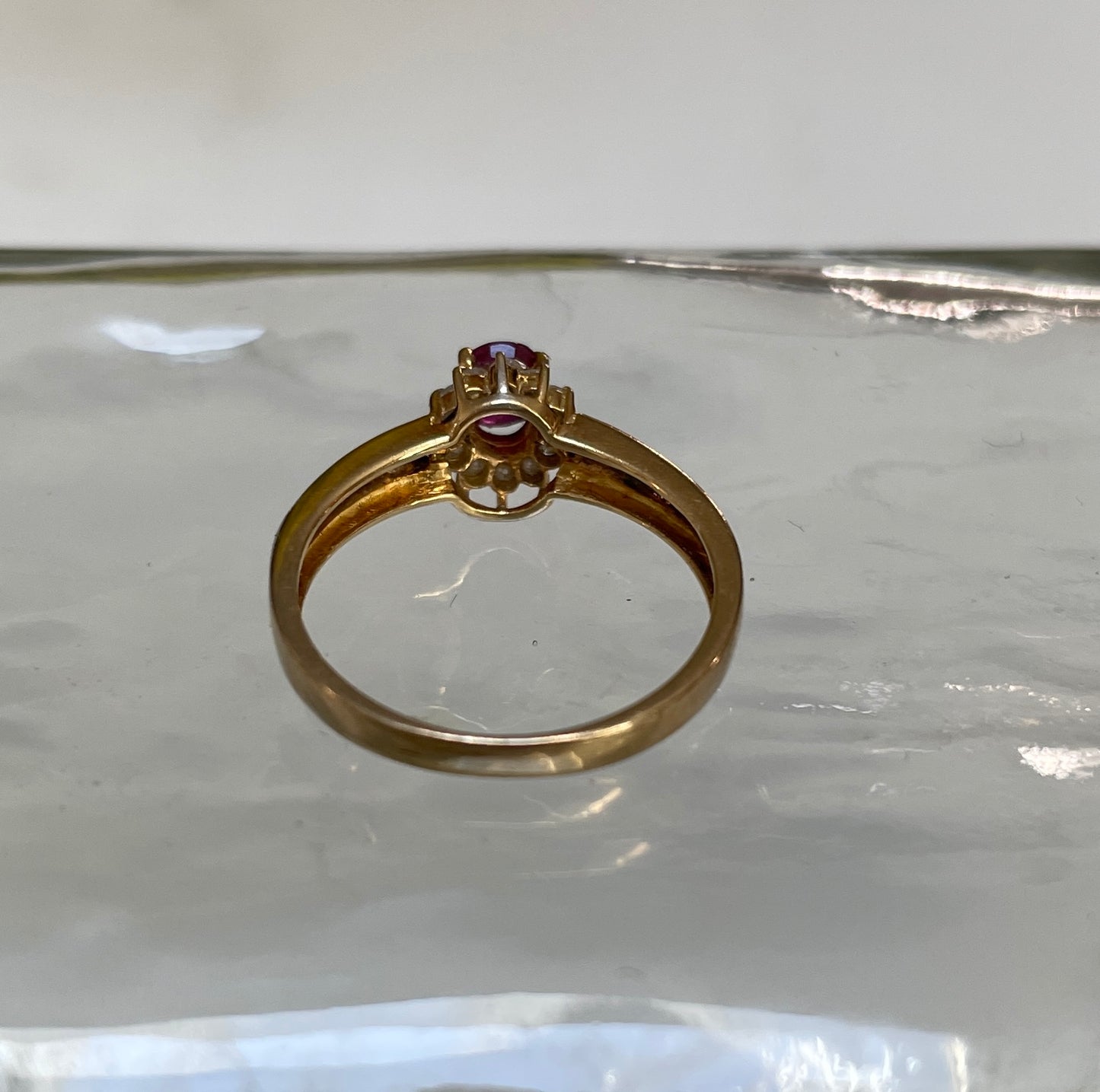 18ct Gold Ruby & Diamond Cluster Ring