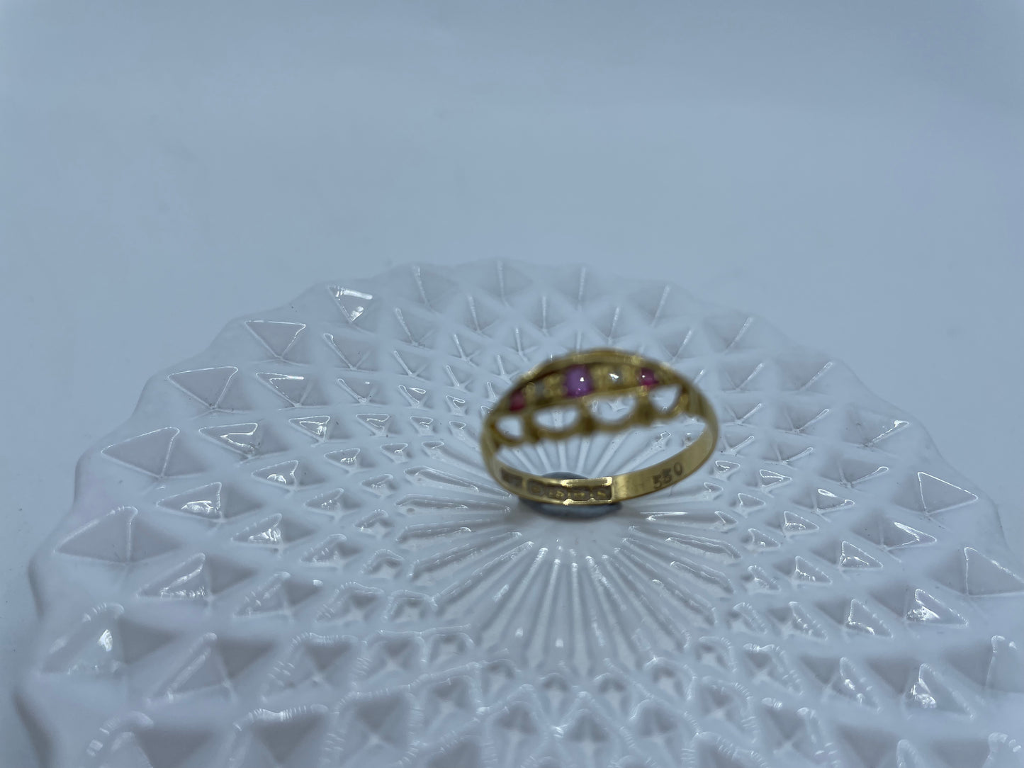 Birmingham 1917 Ruby and Rose Cut Diamond Antique Ring