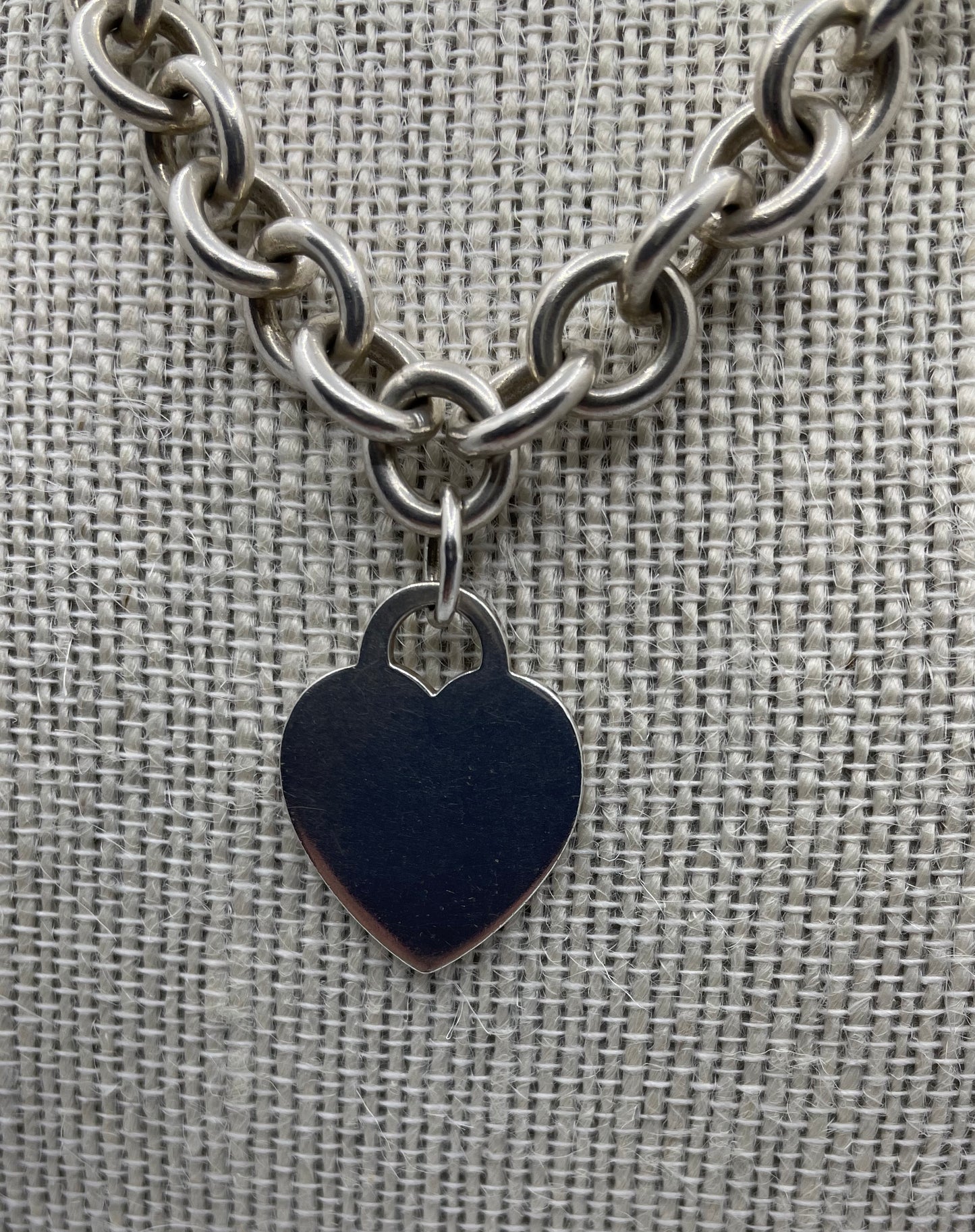 Tiffany & Co Heart Shaped Dog Tag Necklace
