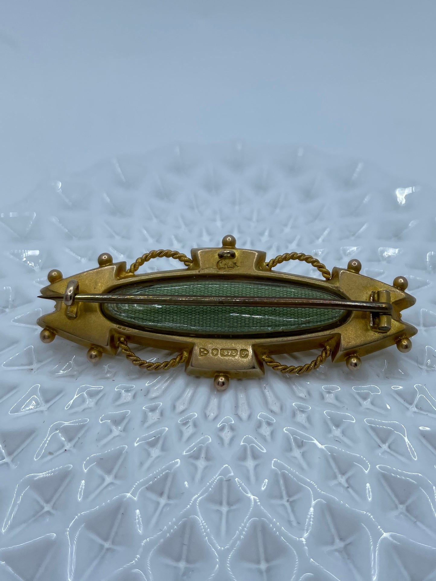Garnet and Split Pearl Mourning Brooch