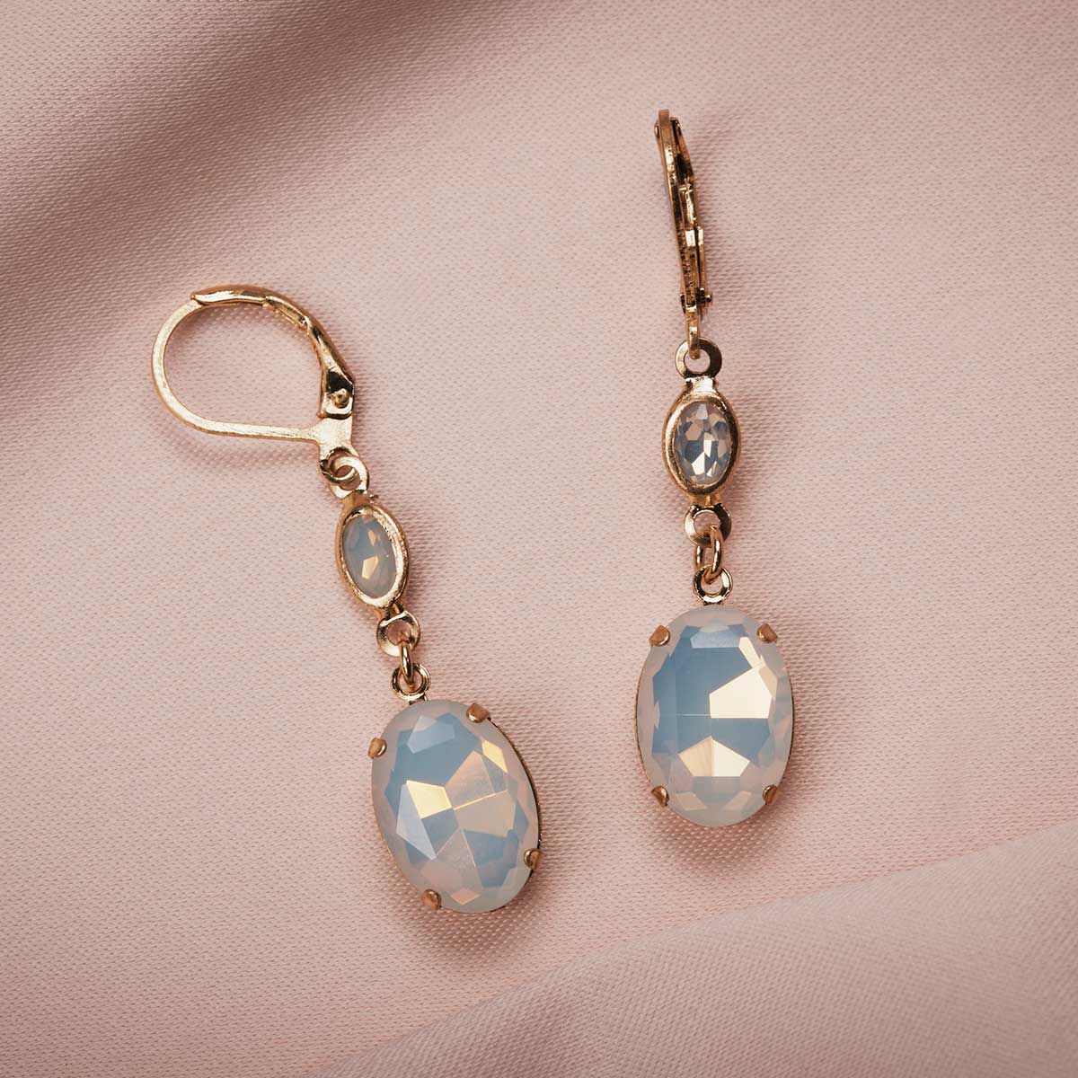 Oval Stone Earrings