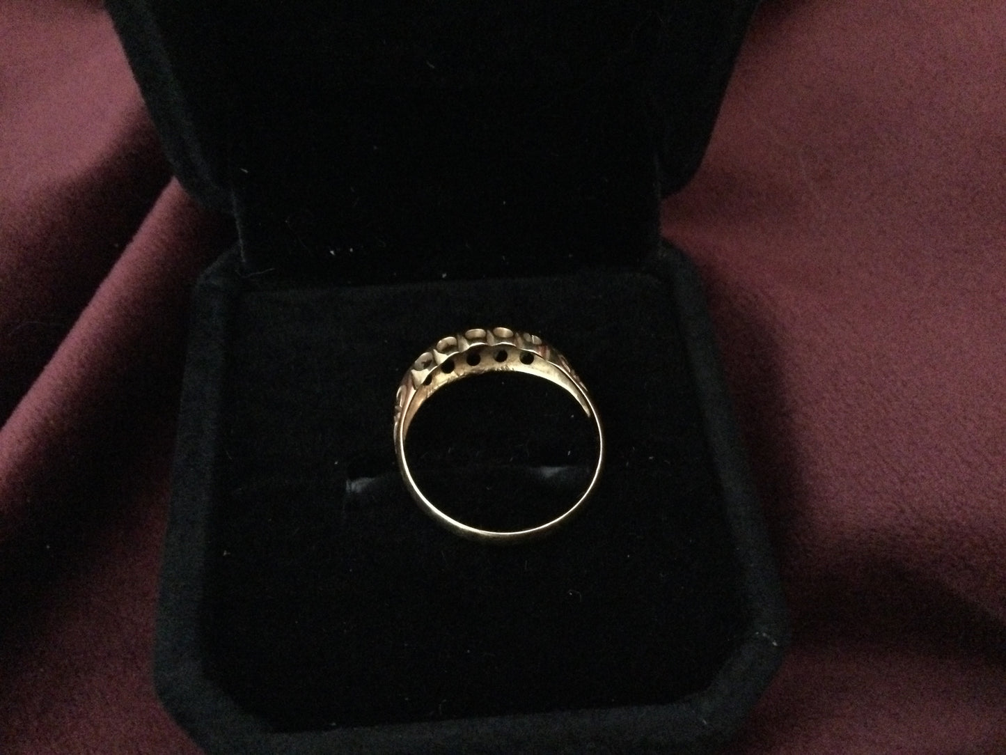 Antique Ruby and Diamond Half Hoop Ring