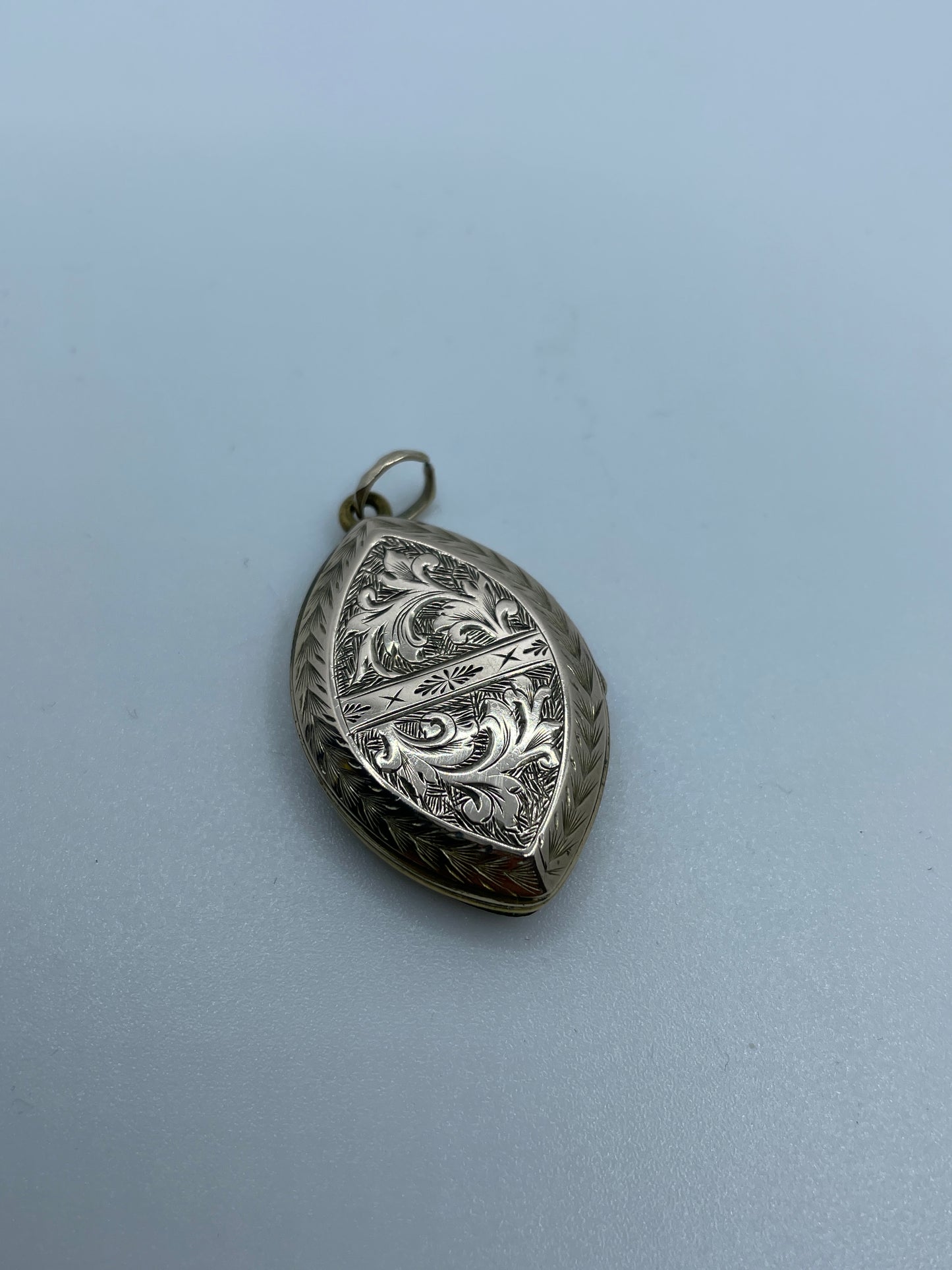 Victorian Enamel Mourning Locket With Interior Hair Panels