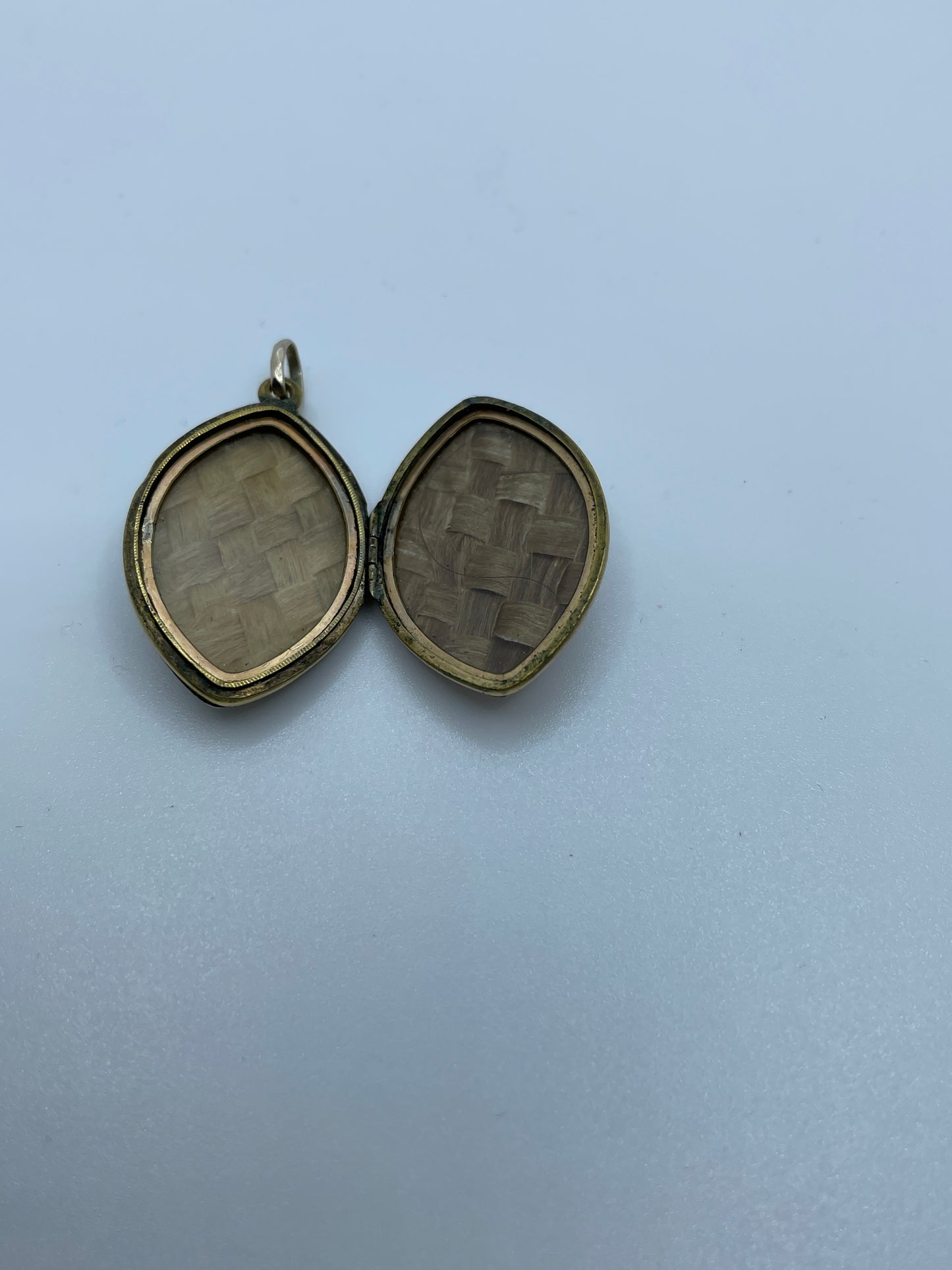 Victorian Enamel Mourning Locket With Interior Hair Panels