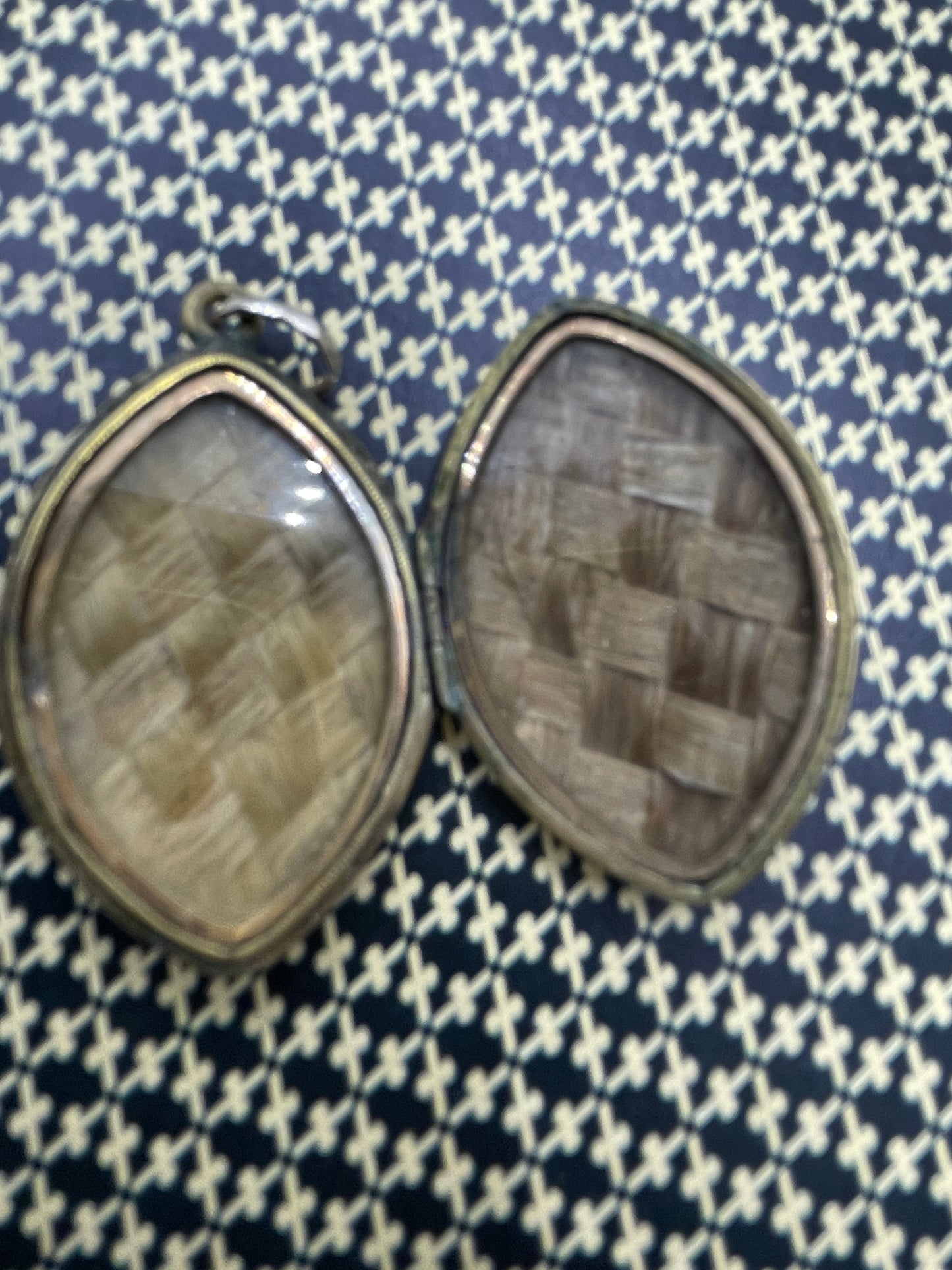 Victorian Enamel Mourning Locket With Interior Hair Panels