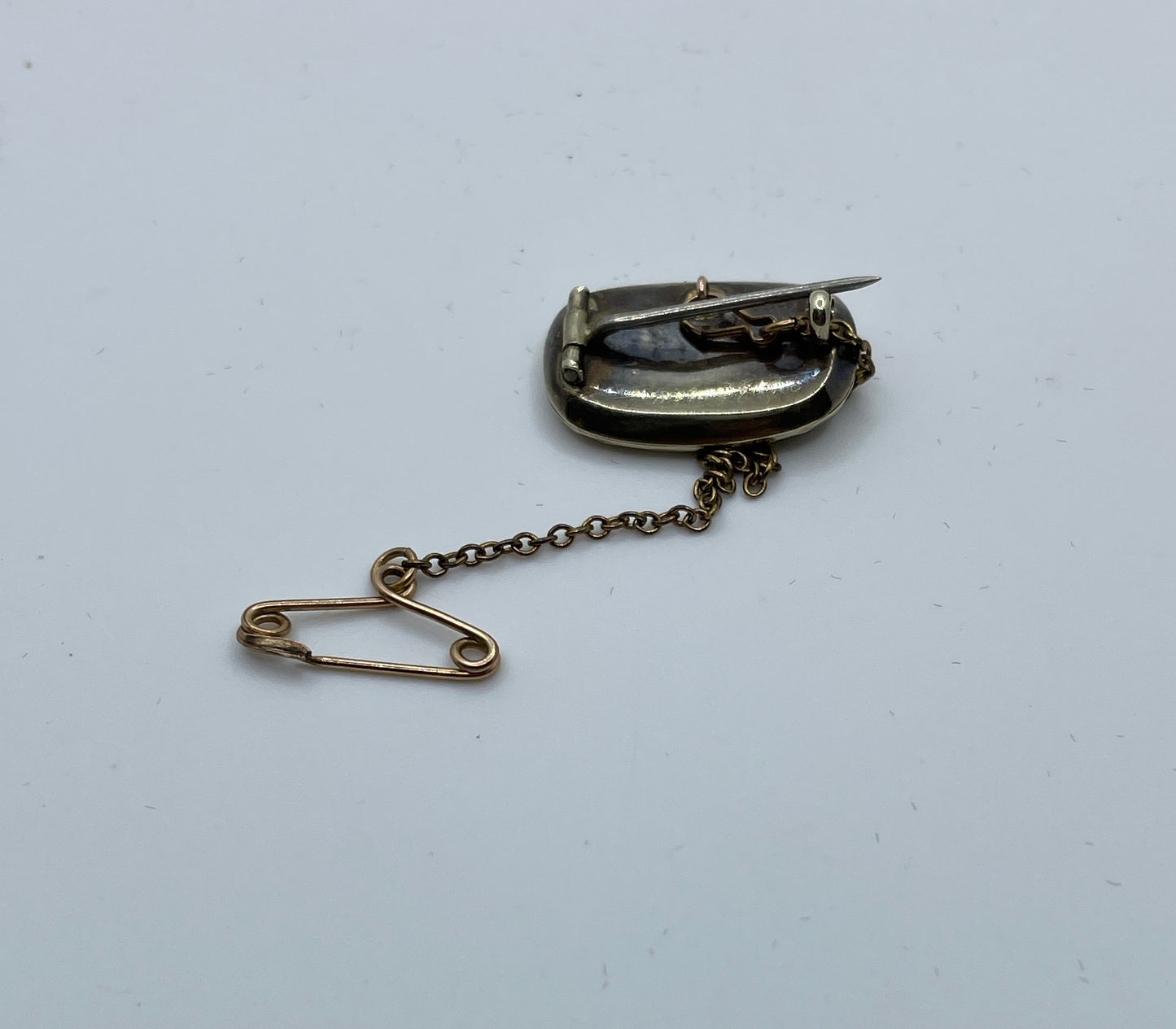 Mid Victorian 9ct Mourning Brooch With Braided Hair Insert