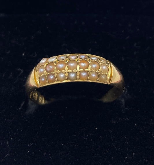 Antique Seed Pearl Triple Row Ring