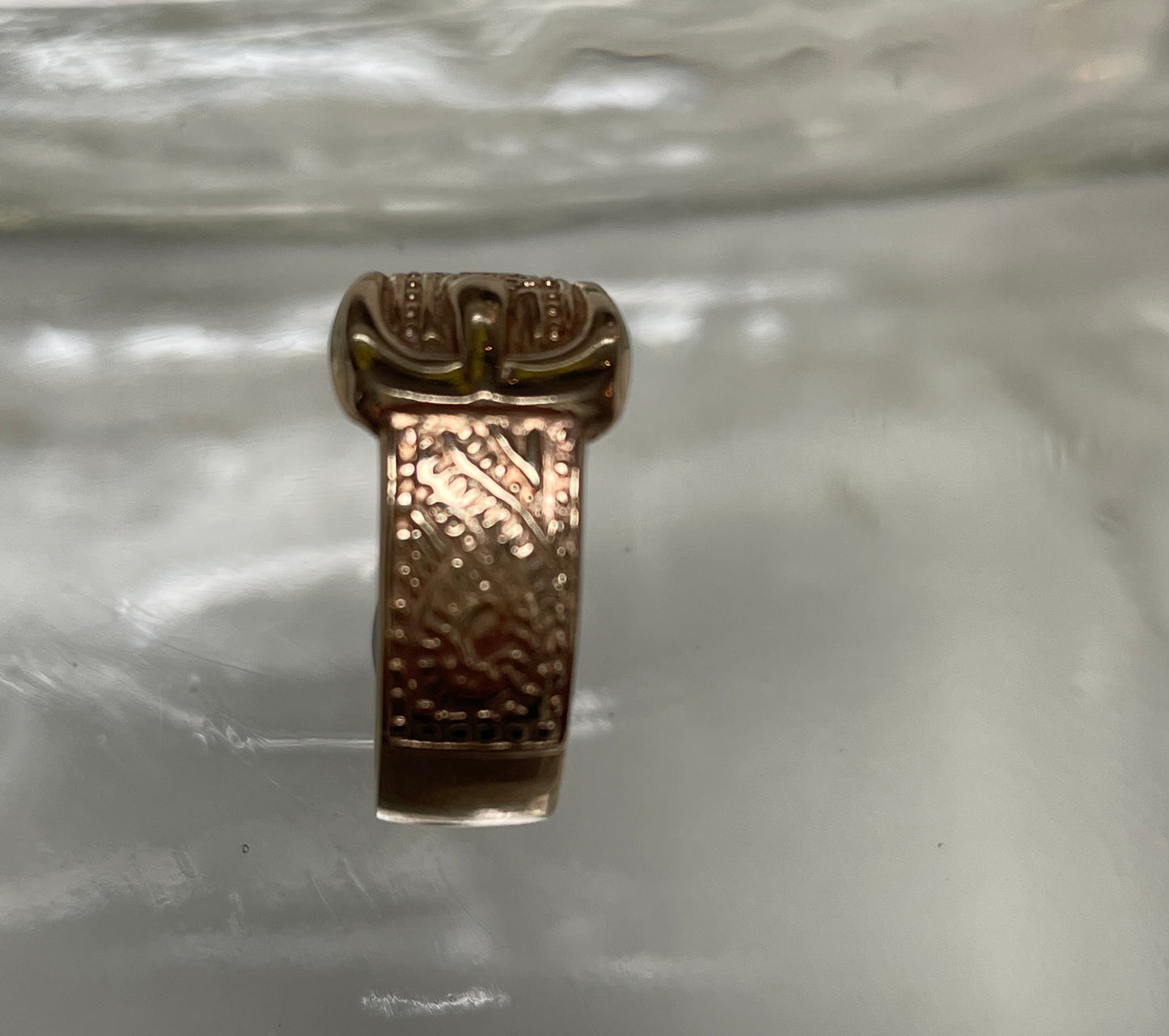 Vintage Engraved Buckle 9ct Gold Ring