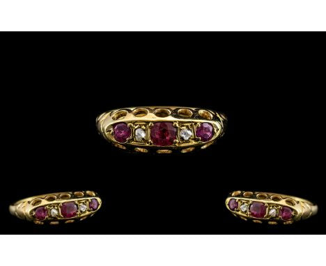 Antique 18ct Diamond and Ruby Ring.