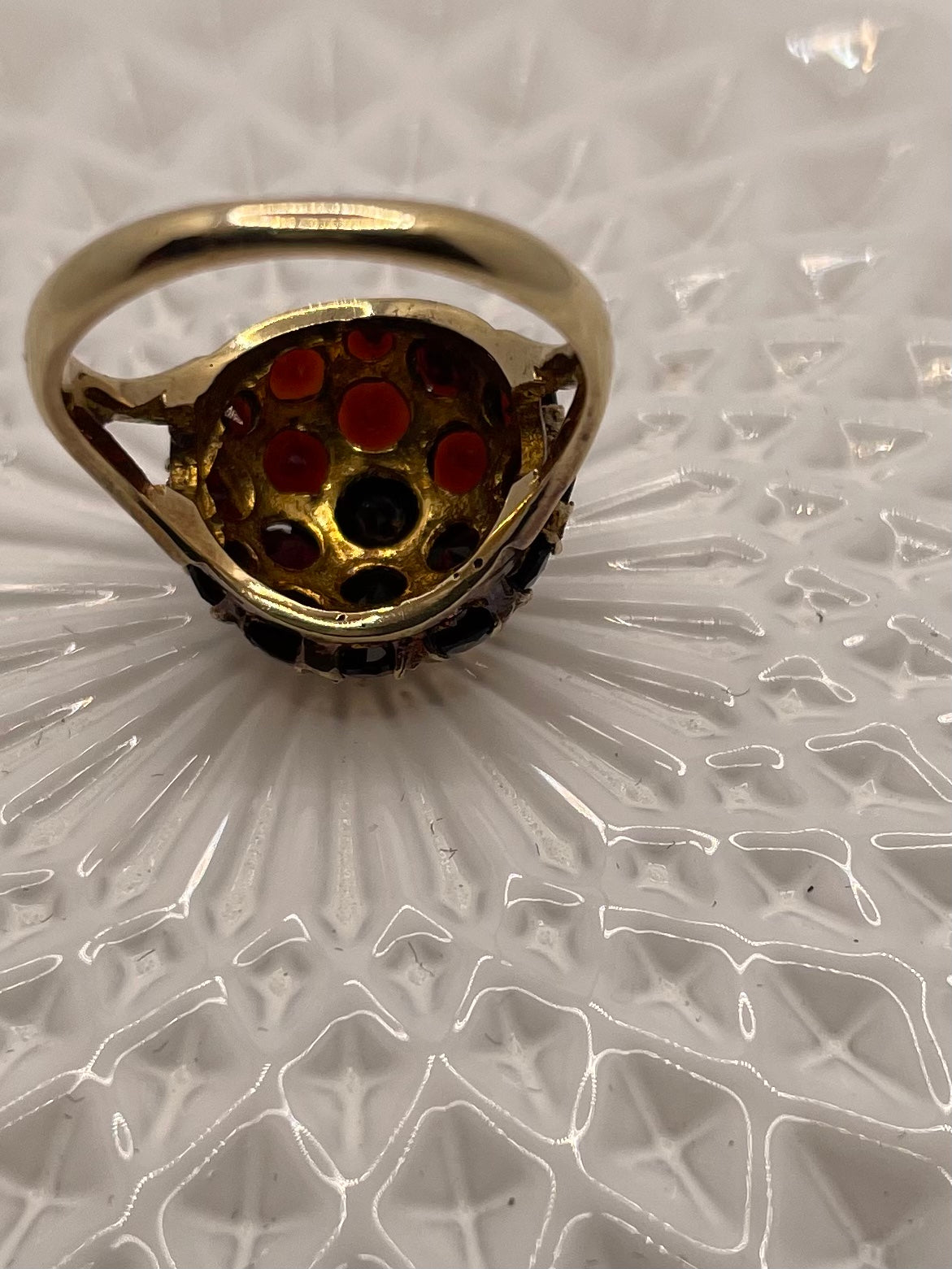 Mid Century Garnet Cluster Ring