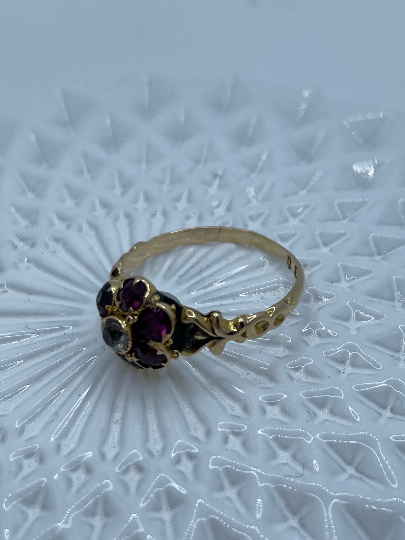 Antique Garnet Cluster Ring