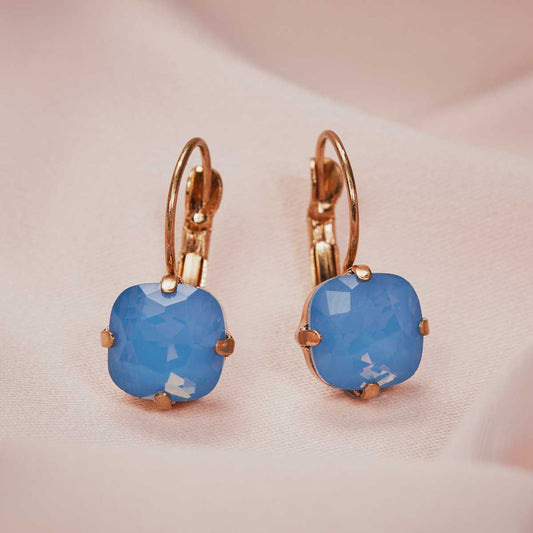 Cushion Cut Earrings In Blue