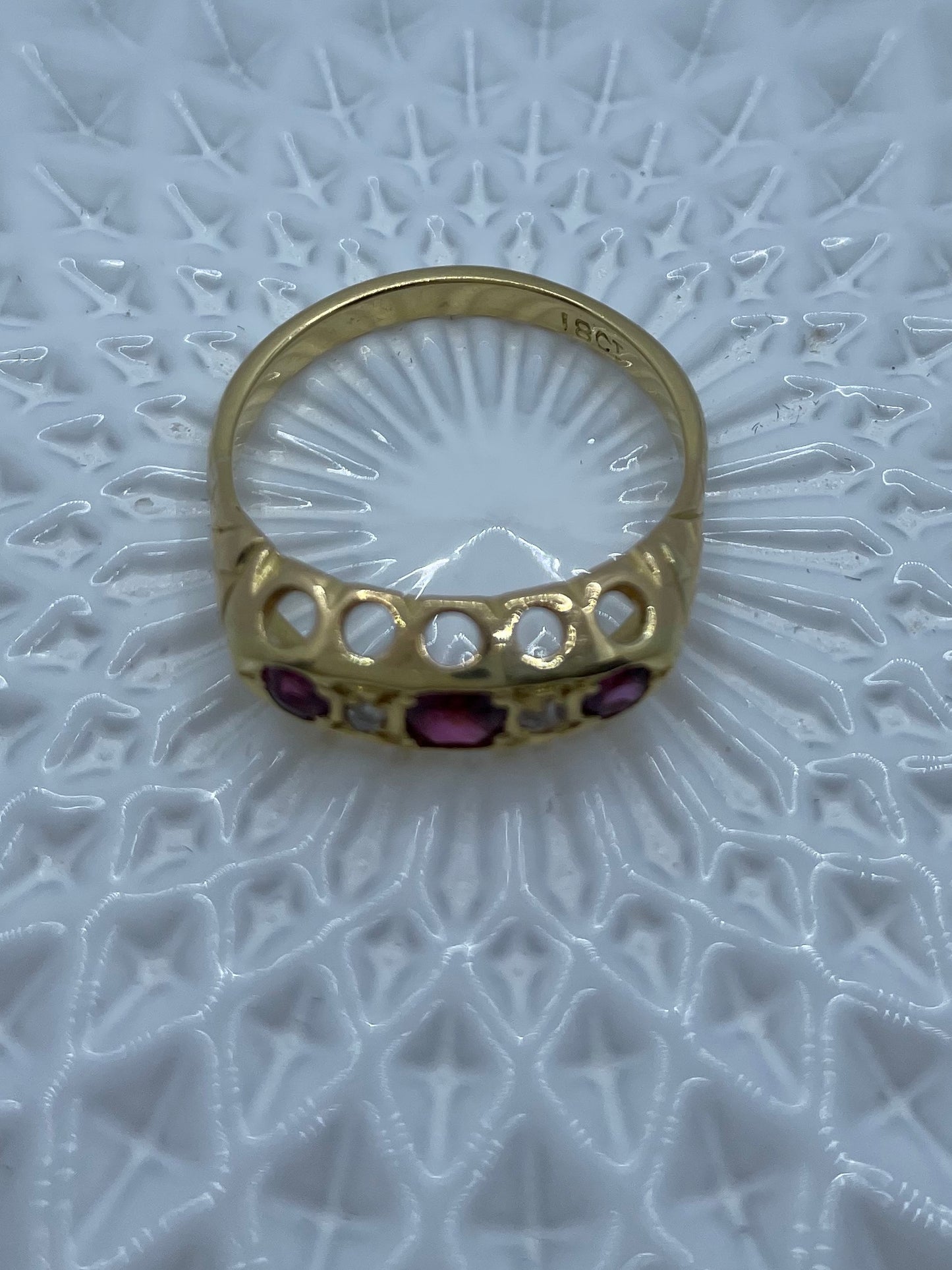 Antique 18ct Diamond and Ruby Ring.