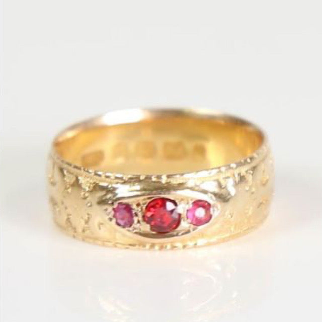 Victorian Ruby And Garnet Band Ring