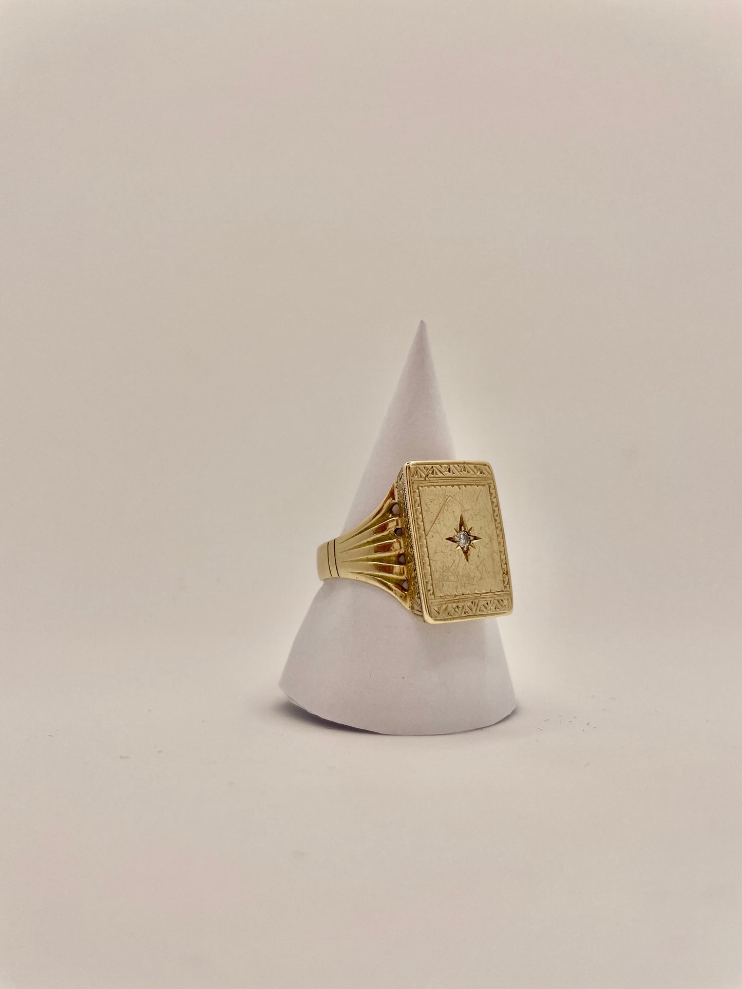 1960s Gold & Diamond Signet Ring