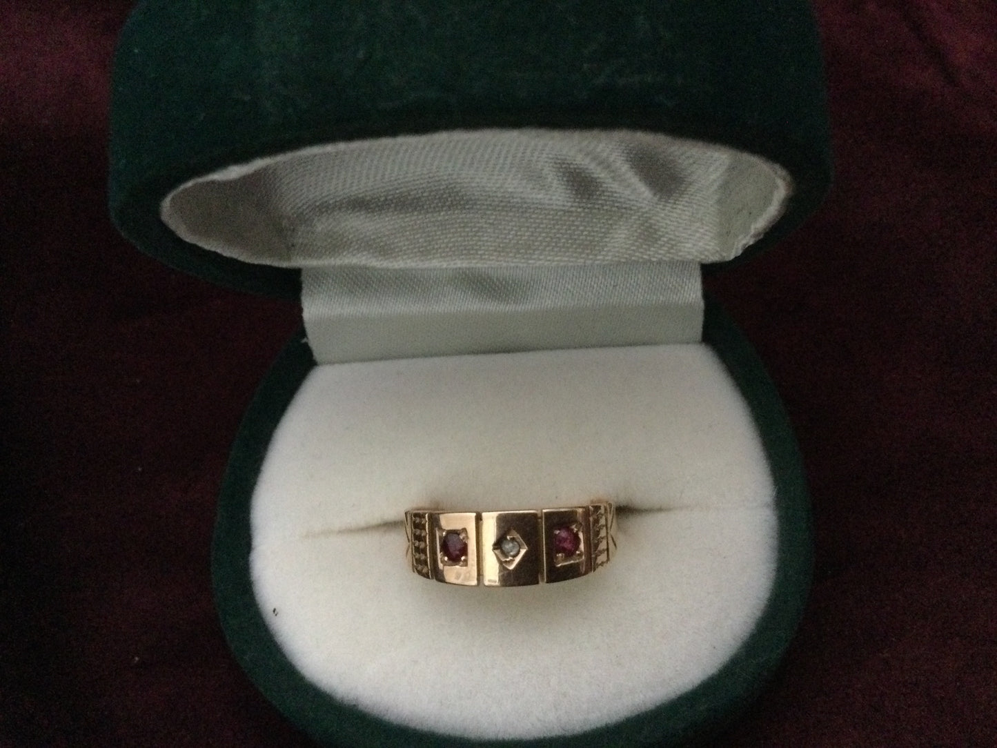 Victorian 15ct Gold, Ruby and Rose Cut Diamond Ring.