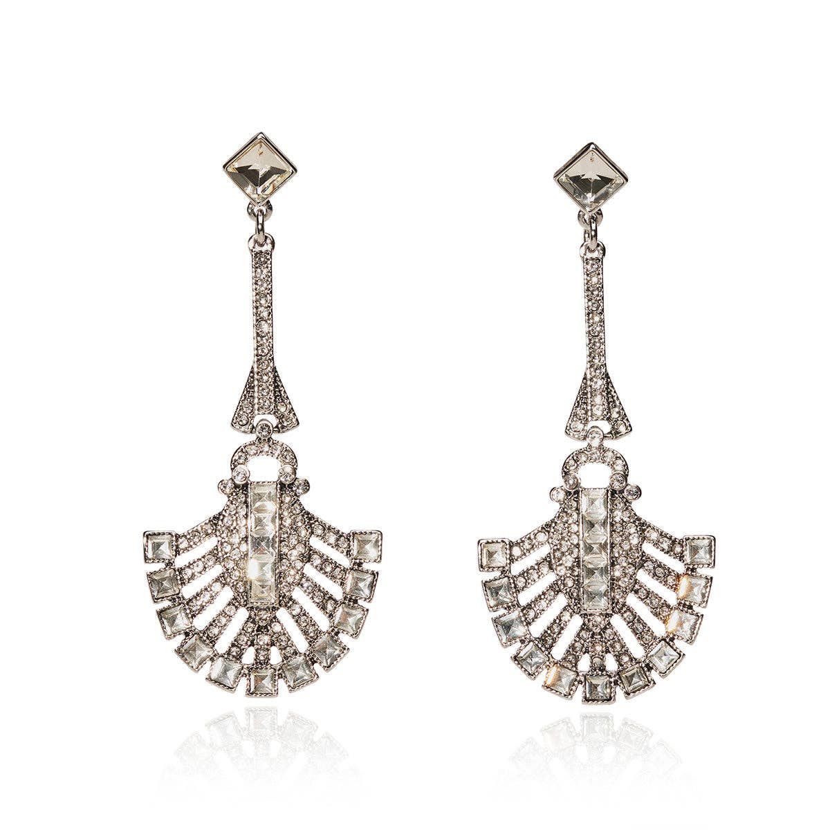 Crystal Gatsby Long Drop Earring