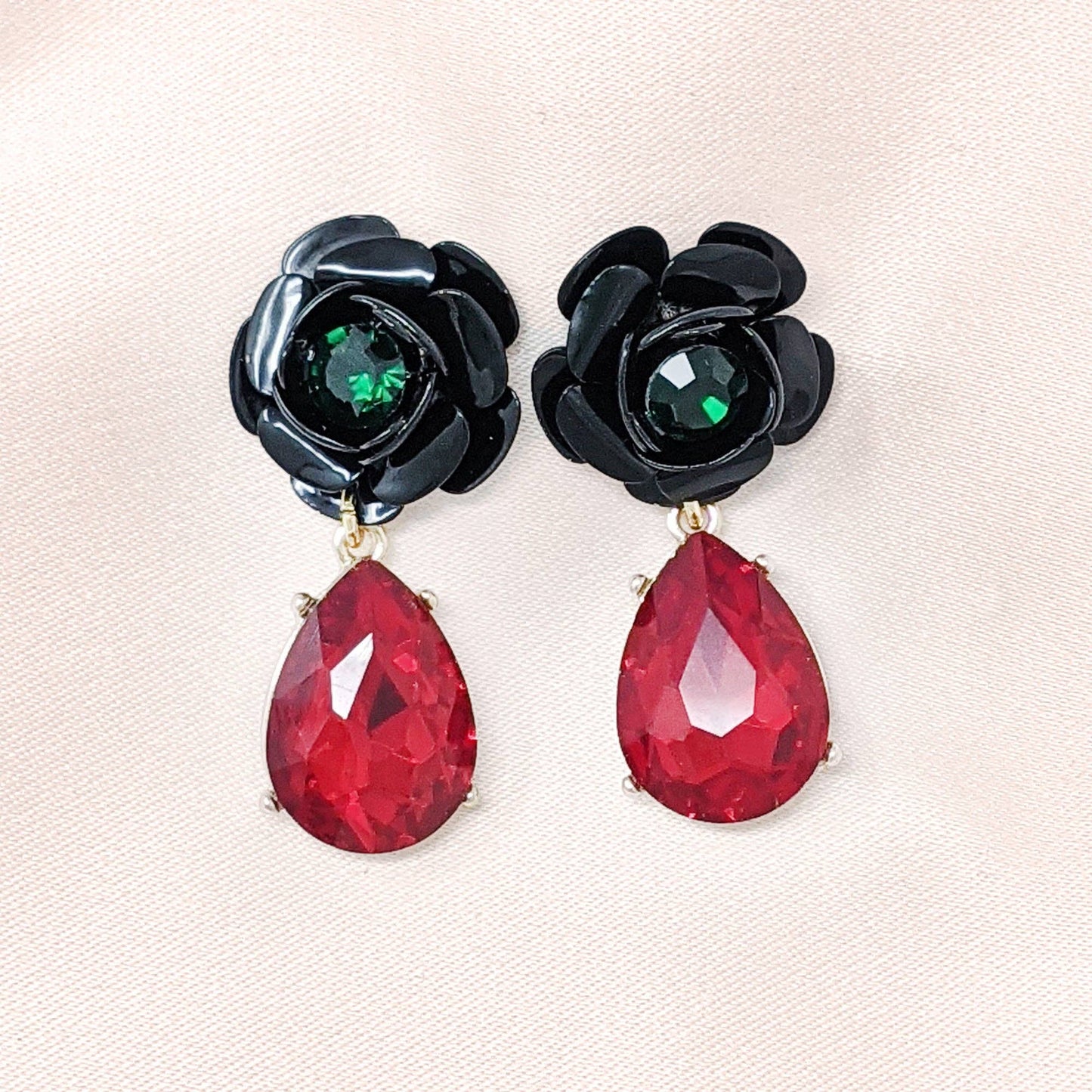 Rock And Rose Teardrop Earrings