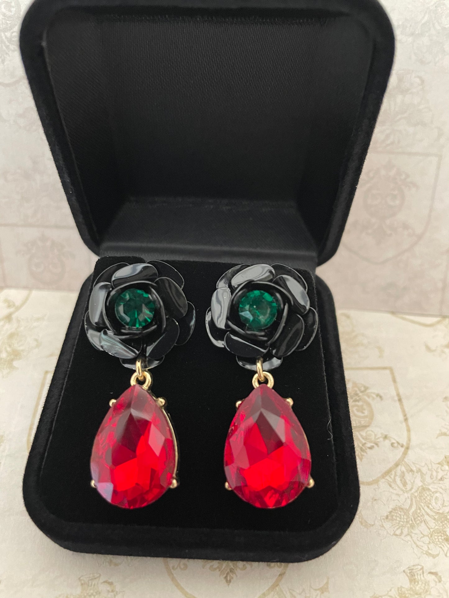 Rock And Rose Teardrop Earrings