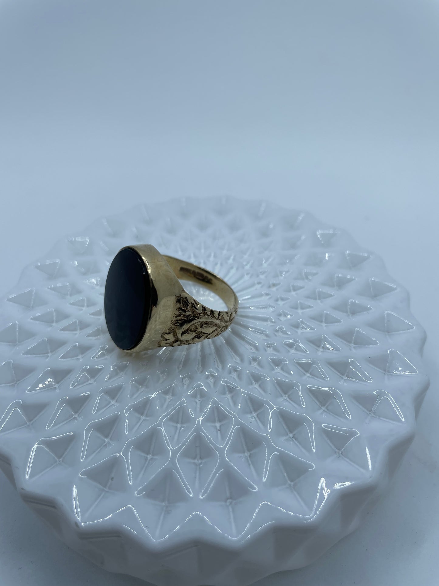 Mid Century Onyx Signet Ring