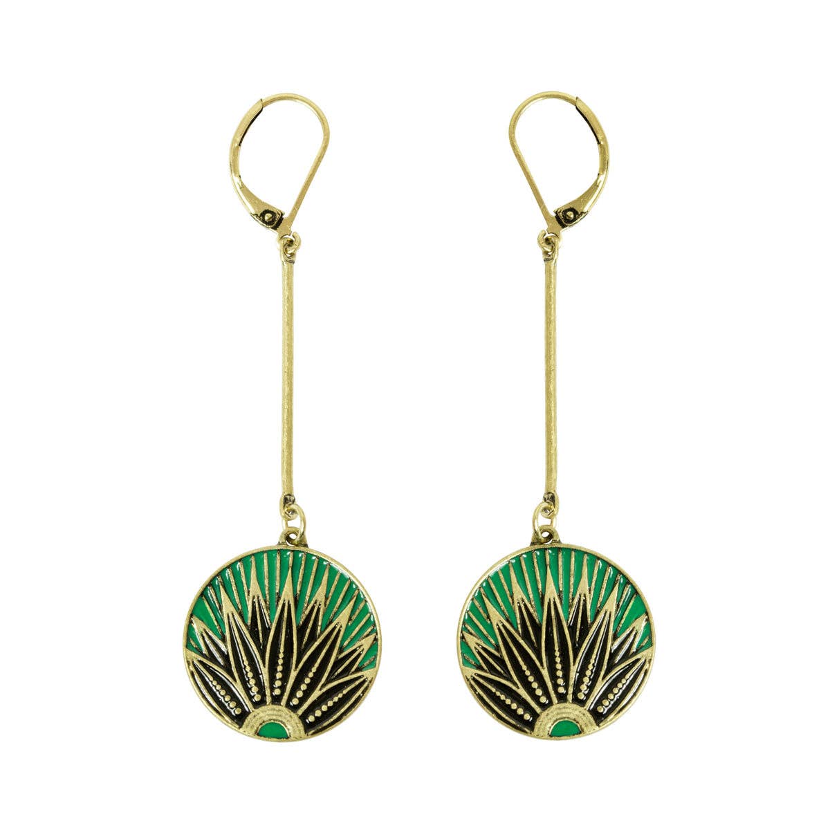 Art Deco Disc Drop Earrings