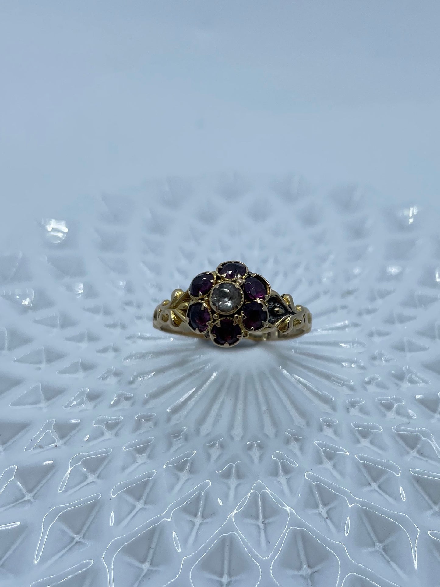 Antique Garnet Cluster Ring