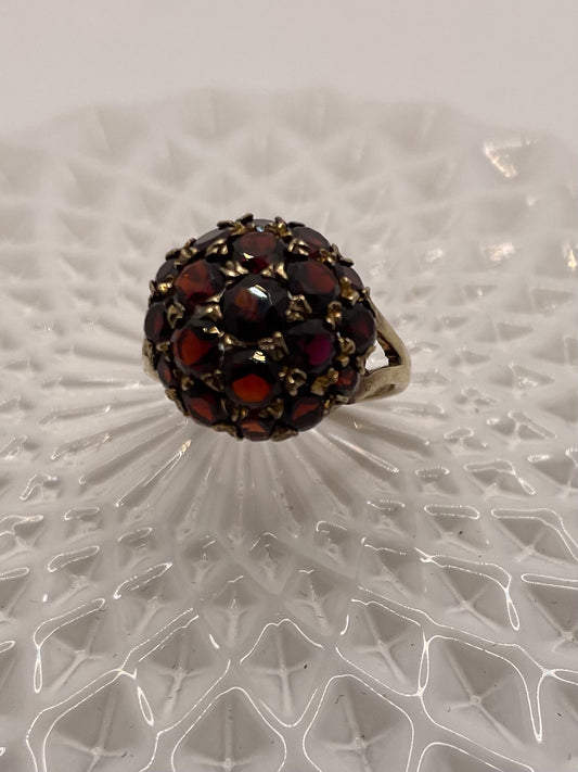 Mid Century Garnet Cluster Ring