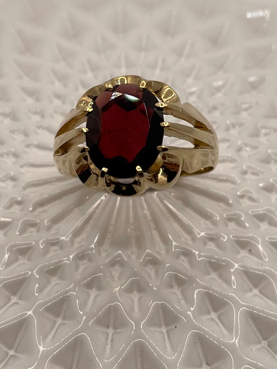 Garnet Solitaire Ring