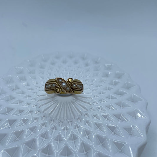 Late Victorian Split Pearl Dress Ring