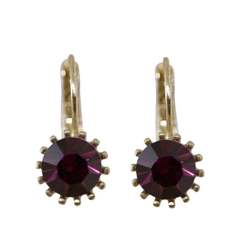 French Clip Swarovski Earrings In Pink