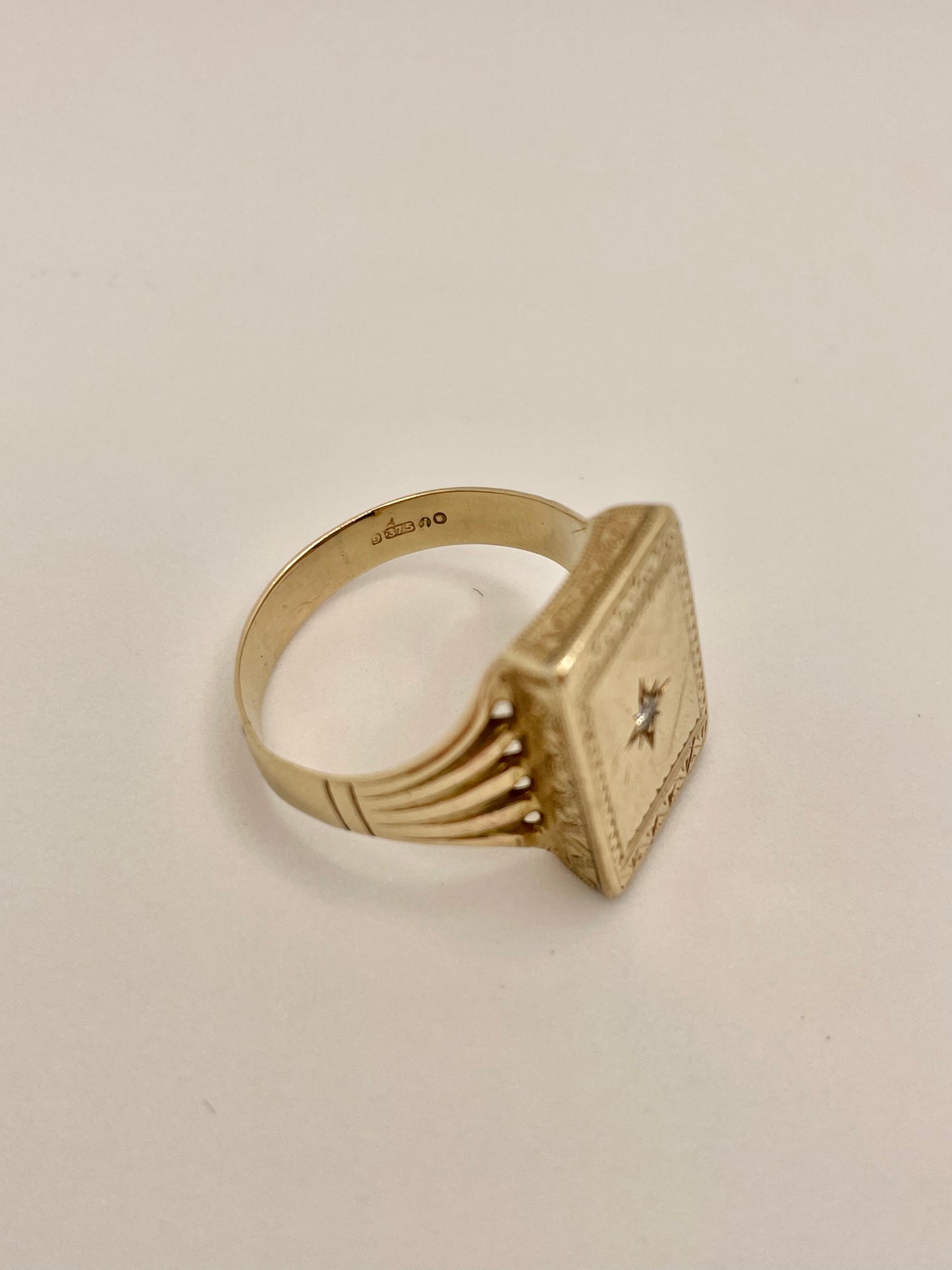 1960s Gold & Diamond Signet Ring