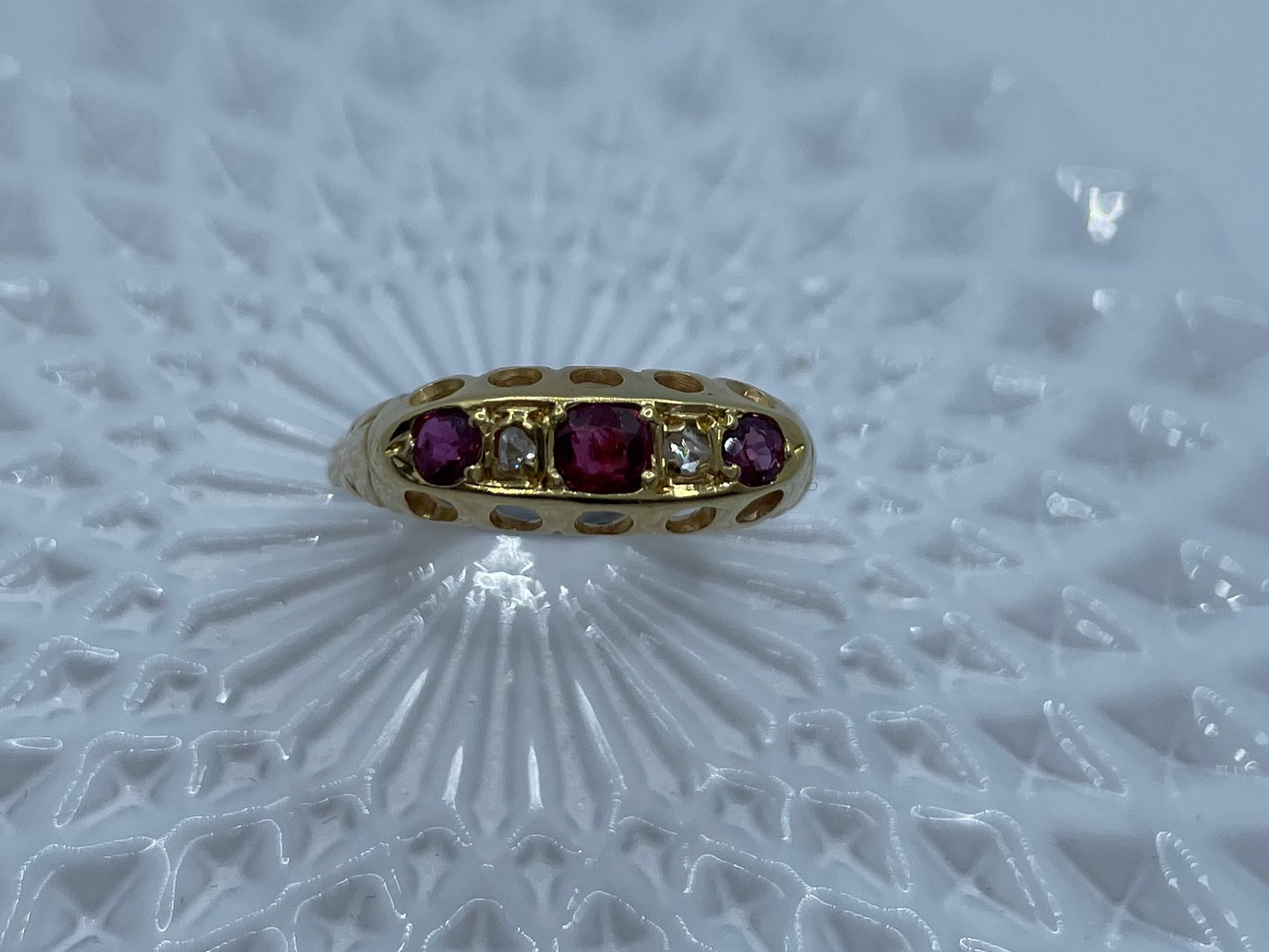 Antique 18ct Diamond and Ruby Ring.